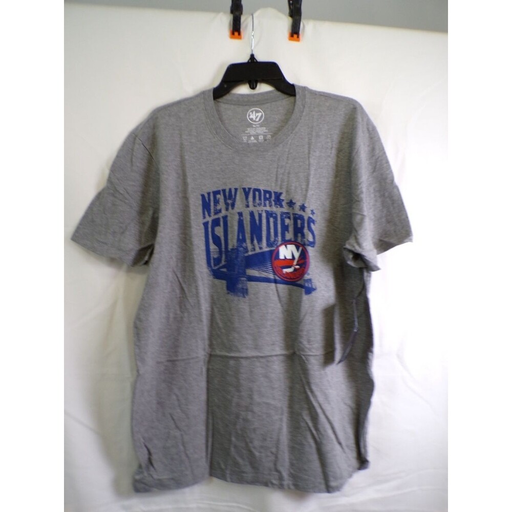 47 New York Islanders Men's T-Shirt Gray XL Team Logo Crew Neck